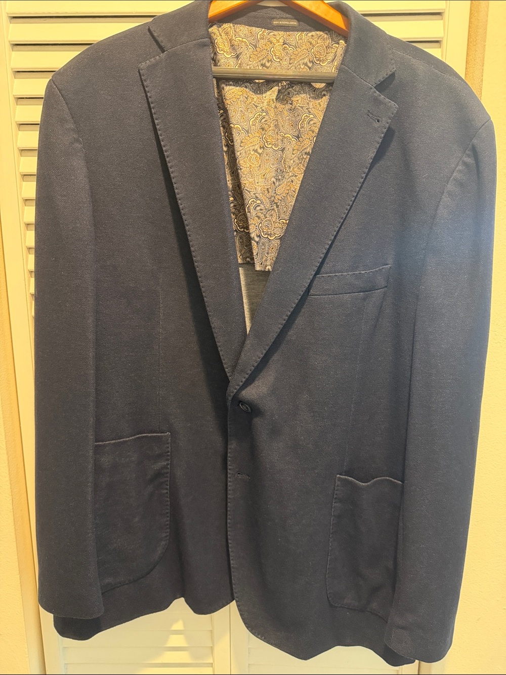 Men's Navy Blazer - Classic Single-Breasted Soft Suit Jacket